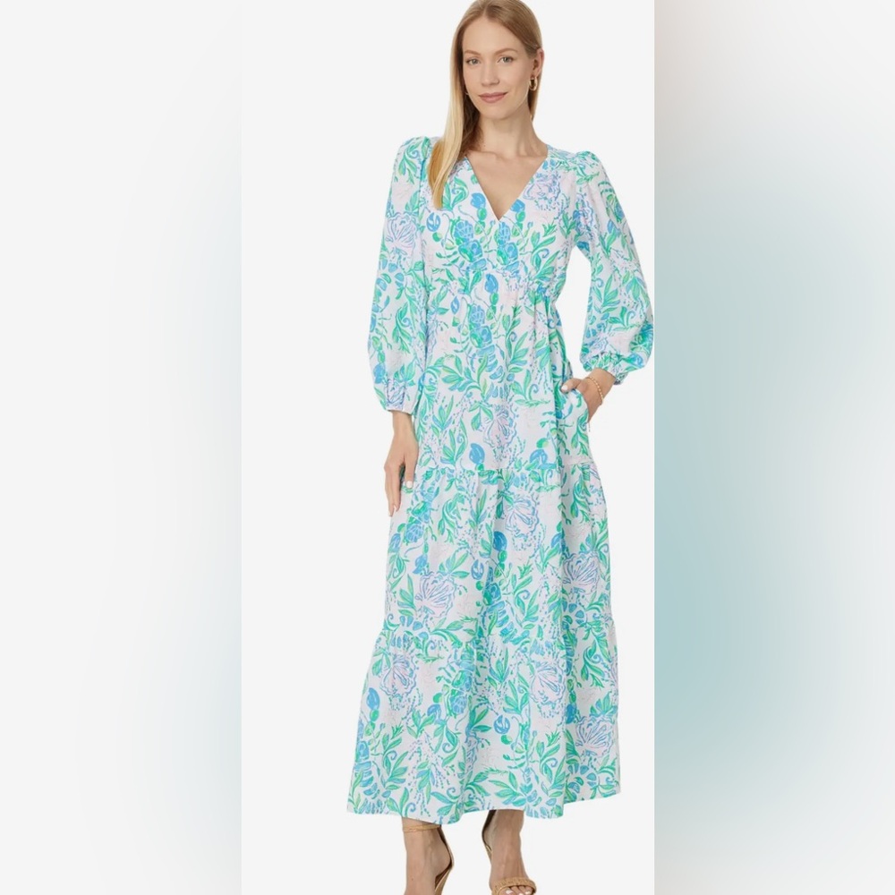 NWT LILLY PULITZER DEACON 3/4 SLEEVE V NECK DRESS 6 RESORT WHITE JUST A PINCH